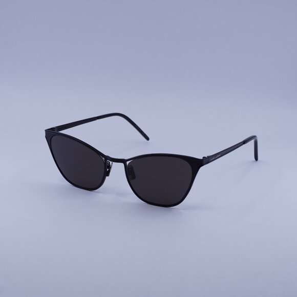 Saint Laurent SL409 002 Sunglasses Black Cat Eye Frame, Black Lenses - Picture 1 of 9